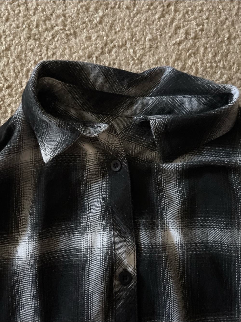 GRL Black & Gray Plaid Button-Up Shirt oversize style